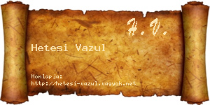 Hetesi Vazul névjegykártya